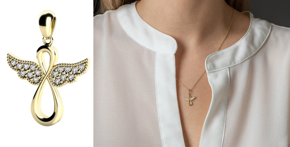 Luxur Zlatý dámský přívěsek Agnes II 6620222